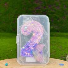 1支紫色闪光美人鱼尾巴数字生日蜡烛，7.5厘米/2.95英寸粉色仿珍珠美人鱼尾巴生日蜡烛，生日快乐蜡烛，蛋糕装饰，美人鱼主题生日蛋糕装饰，周年纪念派对装饰 - 紫色 - 查看 5