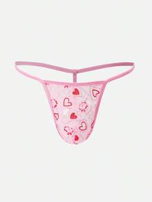 DrisQ Đồ lót ren in hình trái tim và hoa dành cho nam giới - Hồng - Xem 3