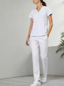 HYGEA MEDICAL UNIFORMS HYGEA HANNIA ANTI-FLUID SURGICAL PAJAMAS - White - View 3