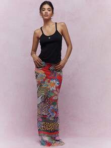 MISSGUIDED 印花半透明連身修身長裙 - 彩色 - 查看 1