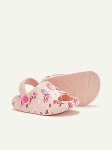 Cozy Pixies 1 Pair Infant Breathable Open Toe Butterfly & Floral Design Slip-On Hollow Sandals, Non-Slip Flat Beach Shoes For Summer - Pink - View 8