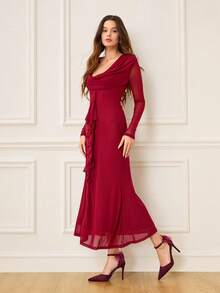 CUCCOO HITCHD 优雅时尚百搭高跟鞋 - 酒紅色 - 查看 3