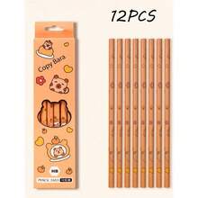 12pcs/30pcs Back To School Capybara Theme Pencils With Erasers, Suitable For Artists And Students, Featuring Cute Capybara Illustrations For Drawing, Sketching And Writing - Multicolor - View 10