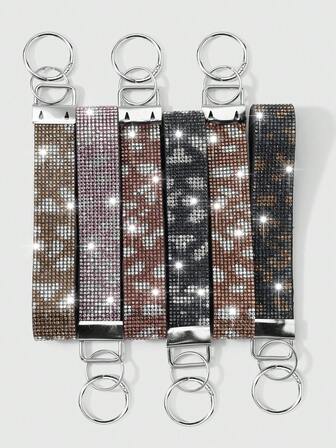 Goth 1 Cinturino per orologio/portachiavi/accessorio per borsa in nylon con motivo a gradiente lucido e brillante di cervo, pois, leopardo, animale in argento, nero/nero oro/marrone/caffè/kaki/rosa, adatto per sorelle, fidanzate, amiche, ragazze e donne per uso quotidiano e regali per le vacanze, stile Y2K di alta qualità e di lusso