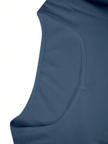 SHEIN Clasi Áo liền thân nữ màu trơn cổ tròn tay chuông, thích hợp cho mùa thu. - Màu xanh bụi bặm - Xem 7