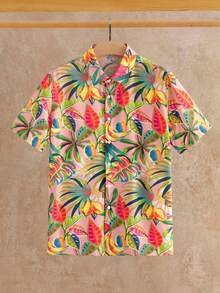 EASEVO Áo sơ mi nam tay ngắn in họa tiết, thích hợp cho kỳ nghỉ, tiệc tùng, đi biển. - Nhiều màu - Xem 5