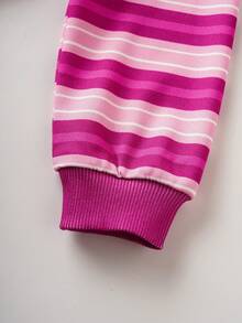 THE POWERPUFF GIRLS X SHEIN 1pc Young Girl Casual Style Round Neck Striped Sweatshirt, Suitable For Outings And Daily Wear - Multicolor - View 4