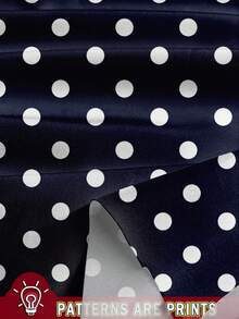 EMERY ROSE Casual Minimalist Polka Dot Full Print Pattern Women's Shirt, Suitable For Summer, Retro Pop Style - Dusty Blue - View 3