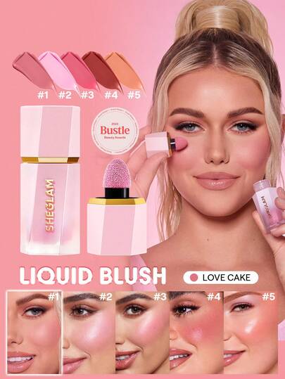 Color Bloom Liquid Blush Matte Finish-Love Cake Gel Cream Blush Langanhaltend, Lichtecht, Hochpigmentiert, Leichtes, Lang Anhaltendes, Glattes Rouge, , Weihnachten, , Pink, Braun, Geschenke, Rouge Rare Marke SchöNheit Make-Up Kosmetik FüR Damen MäDchen Perfekt FüR Winter Ideal FüR Y2K Schick Elegant Mode Geeignet FüR Geburtstag Weihnachten Geschenk Party Fertig Beste Farbe