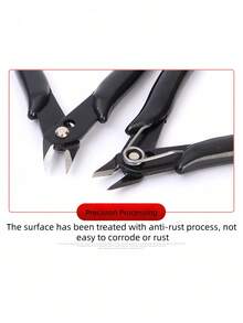 1 件装侧切钳塑料模型平口钳珠宝制作工具美甲卸甲电子维修 DIY 手工艺品万圣节节日礼物派对用品 - 黑色 - 查看 4