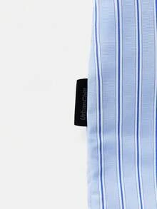 Manfinity RebelGame Men's Casual Striped Print Loose Fit Short Sleeve Shirt, Suitable For Spring And Summer - Mint Blue - View 5