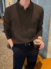 DAZY Men Solid Ribbed Knit Fall  Sweater