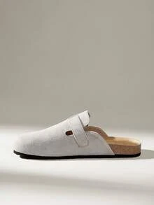 Solecia Sepatu Flat Kasual Nyaman Wanita dengan Gesper Logam - Light Grey - View 3