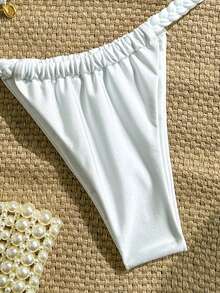 Swim Vcay Women's Solid Color Braided Two-Piece Set - Beige - View 7