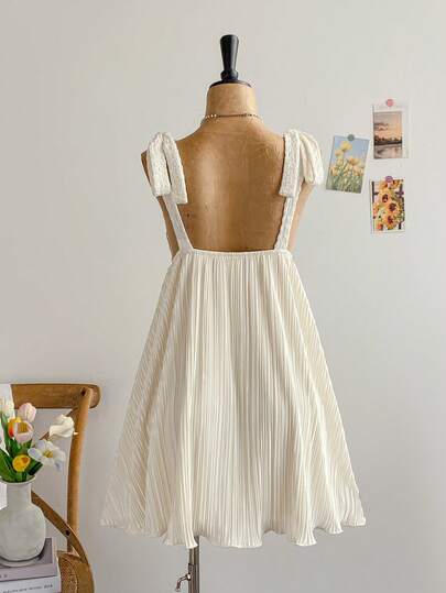 Soleia 大码女式纹理针织拼接褶皱系带迷你连衣裙，适合夏季、春季、情人节穿着