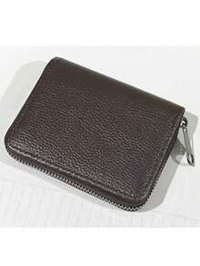 1 Piece Of Artificial Leather Card Holder Wallet, Neutral Zipper Card Sleeve, 22 Card Capacity, Used For Bank, Credit Card, Debit Card, Business And ID Card Storage,Back To School,School Supplies