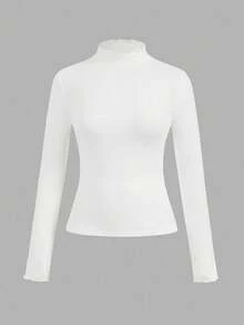 SHEIN EZwear 3件套休闲简约黑色、白色、灰色长袖紧身T恤，秋冬季 - 彩色 - 查看 9