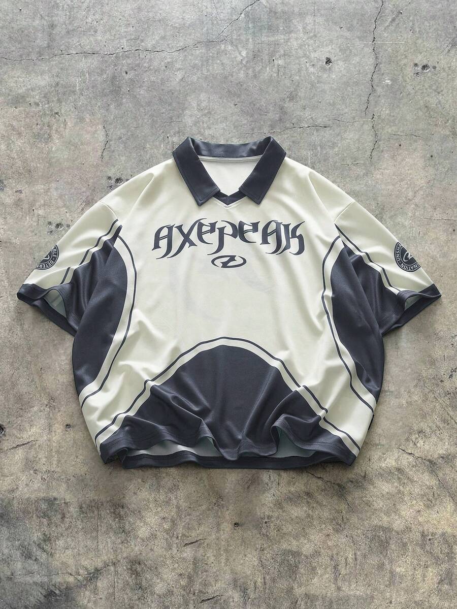 AXEPEAK 短袖半拉链运动POLO衫 - 彩色 - 查看 1