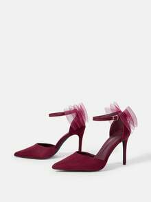 CUCCOO HITCHD 优雅时尚百搭高跟鞋 - 酒紅色 - 查看 9