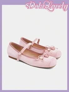 Dola Lovely Women's Casual Comfortable Flats With 3D Flower Decor For Christmas - Baby Pink - View 3