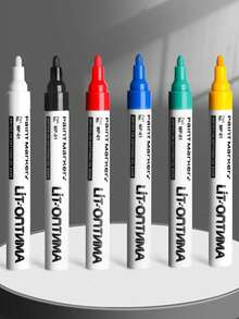 6 Color Waterproof Paint Pen Set,Non Fading Marker Pen, Quick-Drying And Permanent, Suitable For Rock Painting, Wood, Fabric, Plastic, Canvas, Glass - one-size - View 6