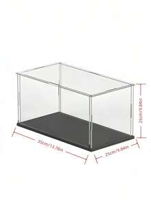 1 件装透明亚克力展示盒防尘保护盒,适用于花卉、摆件、收藏品、家居装饰展示架收纳整理 - 黑色 - 查看 18