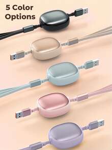 Teckwe 3 In 1 Retractable Multiple Charger Cable, Fast Charging Cable For Multiple Devices, USB C Charger With Lightning/Micro/Type C - Multicolor - View 7