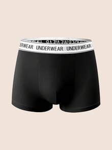 3pcs Men's Contrast Letter Tape Waist Comfortable Trunks - Multicolor - View 4