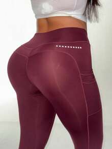 Velisys Plus Size High Waist Compression Leggings With Pockets, Reflective Dots, Butt Lifting