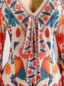 Soleia 大码女士度假网纱印花连体裤 - 彩色 - 查看 9