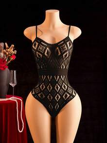 ChaseTheNight 1 bộ áo liền thân hai dây in họa tiết động vật gợi cảm dành cho nữ - màu đen - Xem 5