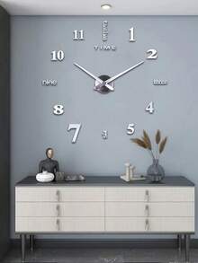 1Pc Of DIY Acrylic Wall Clock, Creative Frameless Large Set, Easy To Install, Silent Clock, DIY Wall Clock Set, Living Room, Bedroom Decoration, Home Furnishings Clock Wall Dormitory Decor Back To School Home Decor - Multicolor - View 4