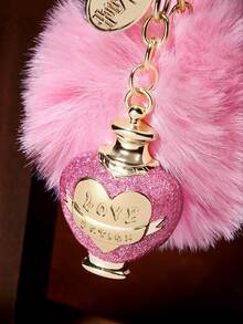HARRY POTTER X SHEIN Fashionable Acrylic Beads Zinc Alloy Shiny Love Potion Pendant Keychain Luxury Refined Bag Charms, Souvenirs, Collectibles, Gold & Pink,For Gifts, Wallets, School Bags, Backpacks,Car Accessories,Valentine's Day, Back To School - Pink purple - View 3