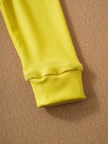 SpongeBob SquarePants | SHEIN 4pcs/Set Young Boy Cute Cartoon Pattern Crew Neck Long Sleeve Top And Pants Snug Fit Comfortable Pajama Set - Multicolor - View 5