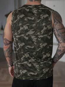 Manfinity Homme Men's Fashionable Camouflage Vest, Casual Cool For Spring/Summer - Multicolor - View 2
