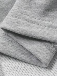 DAZY 男士宽松字母印花V领T恤套装，春夏款 - 灰色 - 查看 7