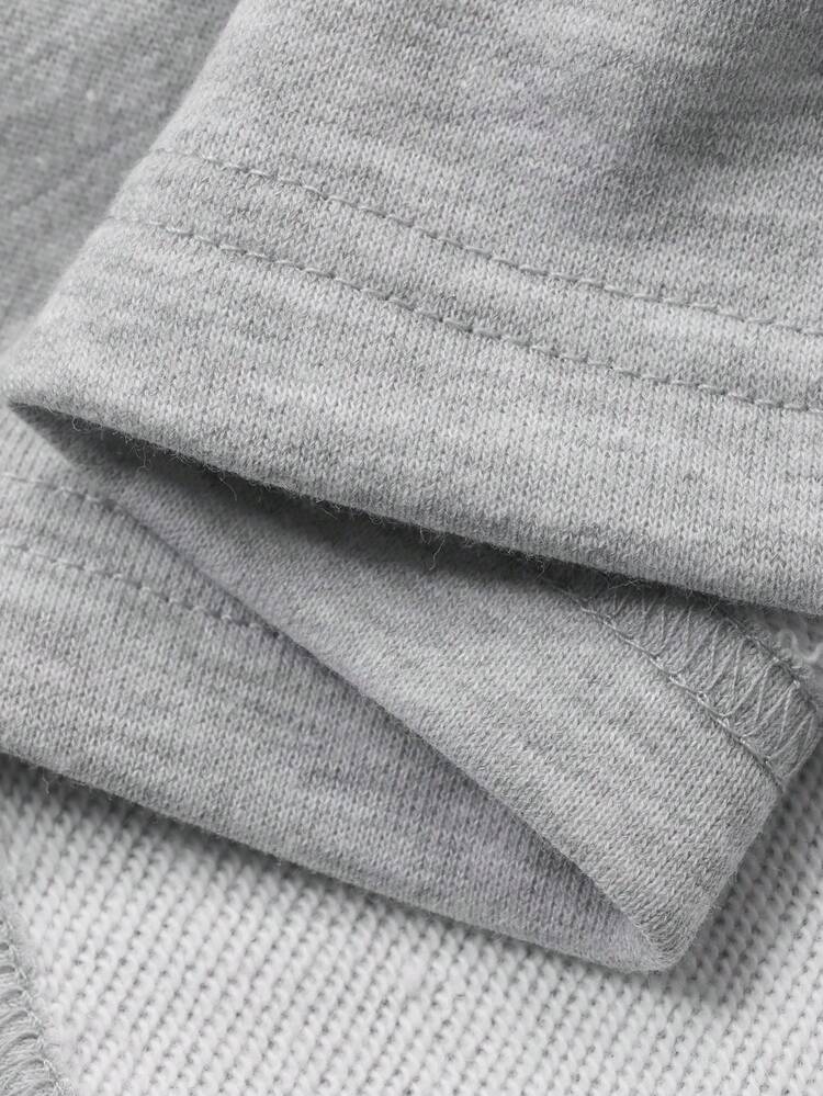 Men's Loose Fit Letter Print V-Neck T-Shirt Set, Spring/Summer