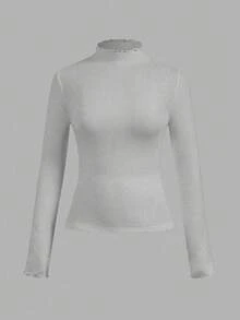 SHEIN EZwear 3件套休闲简约黑色、白色、灰色长袖紧身T恤，秋冬季 - 彩色 - 查看 5