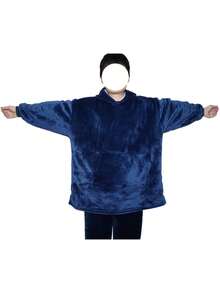 1 pieza Manta con capucha para mujer y hombre, manta con capucha oversize, sudadera con capucha y manta gruesa y cálida, manta de felpa cómoda y cálida con mangas y bolsillo grande, manta con capucha cómoda para usar en interiores y exteriores, gran regalo para amigos y familiares en Navidad - Multicolor - Ver 4