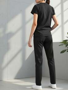 HYGEA MEDICAL UNIFORMS بيجامات جراحية مضادة للسوائل من هيجيا هانيا - الأسود - مشاهدة 2