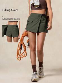 OutZeal 女士防水轻便工装口袋可调节按扣半身裙户外短裙徒步露营旅行
