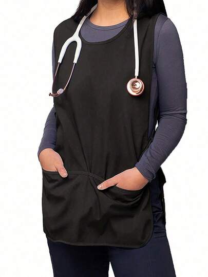 1/2개 유니섹스 앞치마, 포켓 2개 포함, 가정용 청소 민소매 앞치마, 주방, 욕실, 가정, 가정용품