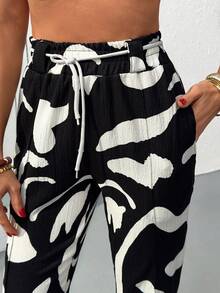 EURMUSE Blommiga, utsvängda byxor för kvinnor, vår - Multifärgad - Visa 5