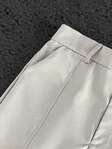 GENTILAND Quần dài nam dáng suông, màu trơn, đa năng, thích hợp đi làm hàng ngày. - Màu Khaki - Xem 10