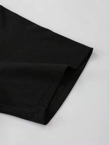 ROMWE MEN Goth Áo thun nam tay ngắn in họa tiết đường phố cổ điển, thích hợp cho mùa hè. - màu đen - Xem 6
