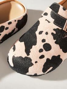 Solecia Women's Cow Pattern Buckle Design Casual Slip-On Mules - Apricot - View 5