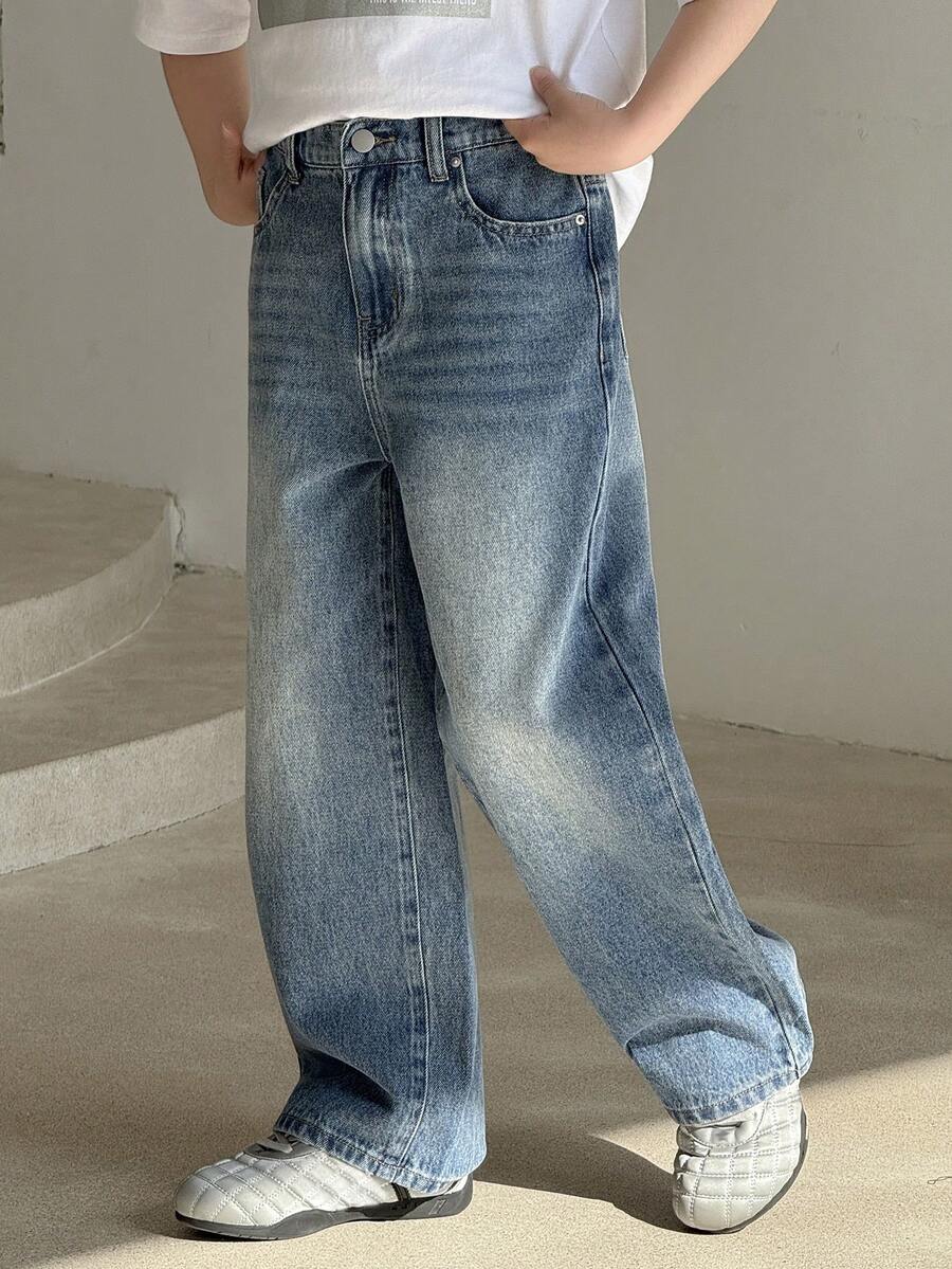 DAZY Tween Boys' Solid Color Casual Jeans - Blue - View 1