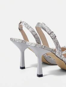 CUCCOO HITCHD Giày cao gót mũi nhọn đính đá thời trang dự tiệc thanh lịch dành cho nữ - Đen và trắng - Xem 11