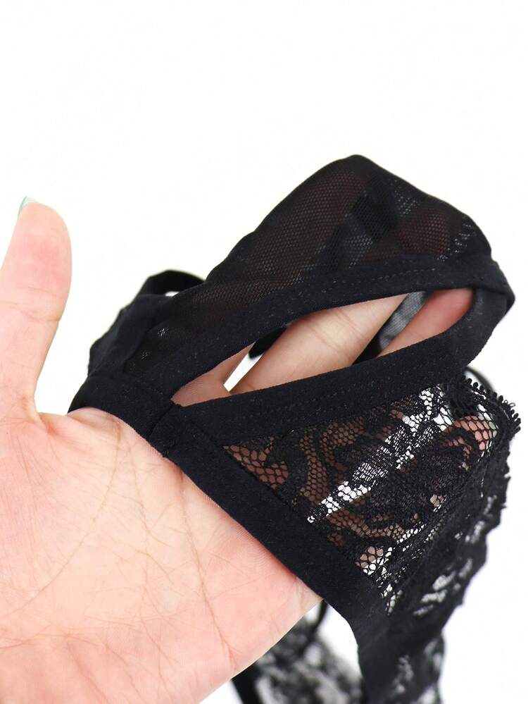 DrisQ Boxers transparents sexy avec bordure en dentelle pour hommes - Noir - Voir 4