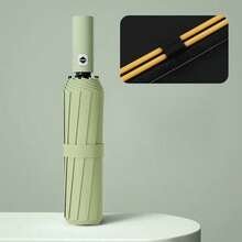 مظلة قابلة للطي كاملة التلقائية 24 ضلع مقاومة للرياح، مظلة مزدوجة للشمس والمطر، مظلة سفر متعددة الوظائف مقواة بألوان متعددة - متعدد الألوان - مشاهدة 13